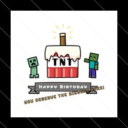 Minecraft Birthday Creeper Zombie TNT Cake SVG PNG, Birthday Svg