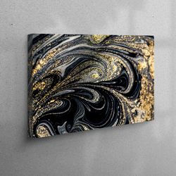 Canvas, Large Canvas, Canvas Decor, Black And Gold, Luxury Marble Wall Art, Marble Canvas Art, Abstract Canvas Print, Go