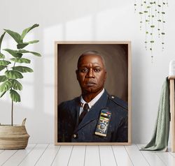 Brooklyn Nine-Nine Captain Raymond Holt Portrait Wall Art Decor Canvas Painting Print Canvas Framed Funny Police Office