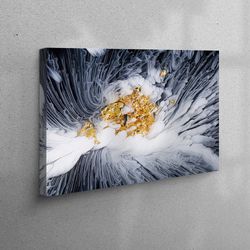 canvas art, 3d canvas, canvas decor, abstract gold and white flower, smoking canvas decor, luxury canvas decor, abstract