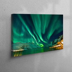 wall decor, 3d canvas, canvas wall art, aurora landscape, northern lights landscape canvas art, sky landscape art,