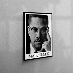 Wall Decor, Canvas, Canvas Print, Malcom X, Celebrity Canvas, Famous Quote Wall Decor, Malcom X Canvas, Portre Canvas Gi