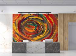 red and yellow painting, abstract wall canvas, acrylc wall art, oil painting print, modern wall painting, colorful wall