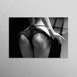 sexy woman butt photo print, personalized glass art, glass printing, erotic woman glass, canvas glass art, sensual wall