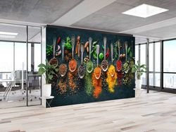spices kitchen wall art, kitchen wall print, spices wall decor, contemporary wall canvas, food wall print, abstract wall