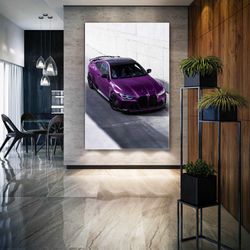 sport car wall art, bmw car canvas, race car, gift for him, roll up canvas, stretched canvas art, framed wall art painti