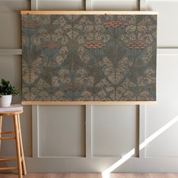 Canvas Print Of Botanical Textile Tapestry  Large Botanical Tapestry  Vintage Textile Art  Geometric Wall Art  155