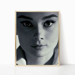 audrey hepburn birthday cake love in the afternoon poster black & white retro vintage fashion photography canvas framed