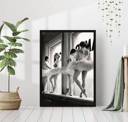 balenciaga boutique black and white vintage retro photography luxury high fashion girls room wall art decor poster canva