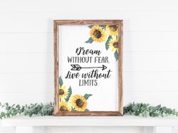 dream without fear, live without limits, country wall art, rustic wall decor, farmhouse sign, modern farmhouse, adventur