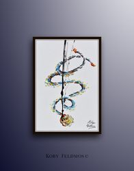 Doctor Stethoscope oil painting 40, medical device, painting doctor office , art for surgeon clinic, beautiful gift idea
