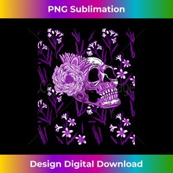 Purple Skull Flower Cool Floral Scary Halloween Gothic Theme Tank Top - Crafted Sublimation Digital Download - Elevate Y