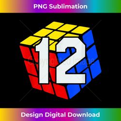 Competitive Speed Cubing 12 Years Old Birthday for Boys Kid - Luxe Sublimation PNG Download