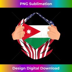 Proud Jordanian American Jordan Flag Proud Jordan USA Flag - Contemporary PNG Sublimation Design
