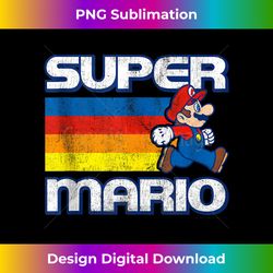 Super Mario Vintage Rainbow Run Portrait Tank Top - Trendy Sublimation Digital Download