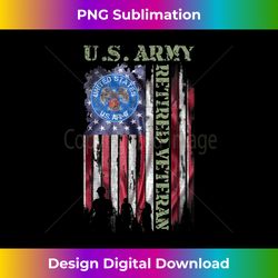 Vintage USA American Flag US Army Proud Retired Veteran - Special Edition Sublimation PNG File