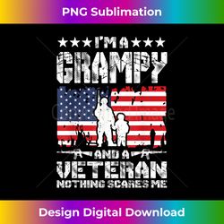 Mens I'm a Grampy and a Veteran Nothing Scares Me Proud US Army - PNG Sublimation Digital Download