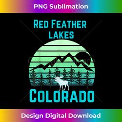 Red Feather Lakes Colorado Retro Moose - PNG Sublimation Digital Download