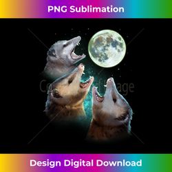 Three Opposum Moon With 3 Possums And Dead Moon Costume Long Sleeve - Vintage Sublimation PNG Download