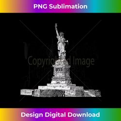 Cool New York City Statue of Liberty Skyline Sketch Drawing - Signature Sublimation PNG File