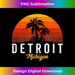 Detroit Michigan Tropical Paradise Funny Palm Tree Sunset - Exclusive Sublimation Digital File