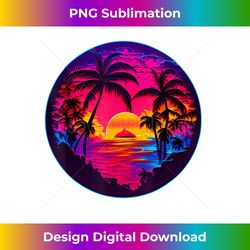 Beautiful Hawaii in Neon Colors with Palm Trees - Premium PNG Sublimation File