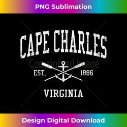 Cape Charles VA Vintage Crossed Oars & Boat Anchor Sports - Special Edition Sublimation PNG File