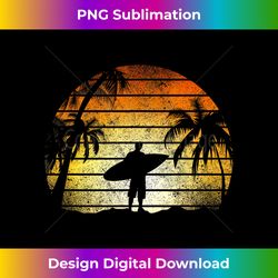 Surfing Surfer Surfboard Sunset Palm Tree 1 - Elegant Sublimation PNG Download
