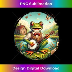 Cottagecore Aesthetic Banjo Serenade Red-eyed Tree Frog Tank Top - PNG Sublimation Digital Download