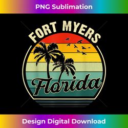 Vintage Fort Myers Beach Florida Summer Vacation Sunset Palm 1 - PNG Sublimation Digital Download
