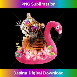 Tiger On Flamingo Float Pool Party Summer T Shirt 1 - High-Resolution PNG Sublimation File