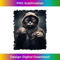 boxer cat in uniform and gloves cat boxing tank top - retro png sublimation digital download