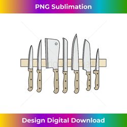 chef knife t shirt kitchen knives on knife holder strip bar - exclusive sublimation digital file
