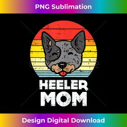Blue Red Heeler Mom Retro Animal Pet Cattle Dog - PNG Transparent Digital Download File for Sublimation