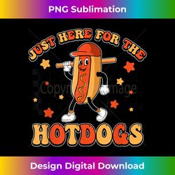 Retro Just Here For The Hotdogs Baseball Mom Sport Lover 1 - Premium PNG Sublimation File