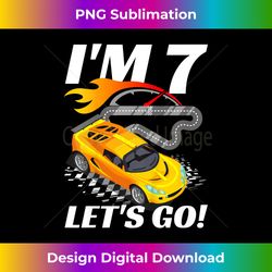 7 Year Old 7th Racing Racecar Birthday Party Boys Girls - PNG Transparent Digital Download File for Sublimation