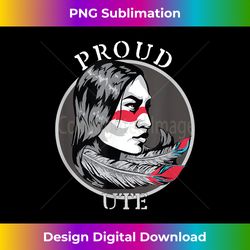 Ute American Indian Tribe Warrior Girl Feathers Retro 2 - High-Quality PNG Sublimation Download