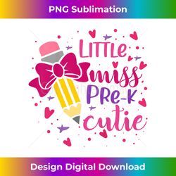 Little Miss Pre-K Cutie Back To School Pre-K Baby Girl Top - Modern Sublimation PNG File