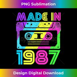 Made In 1987 Cassette Birthday Outfit 80s Party Wear Tee - Aesthetic Sublimation Digital File