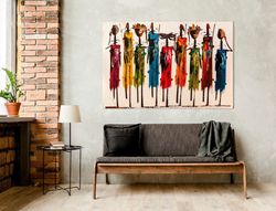 Abstract African art prints Large wall art African American canvas wall art African Woman art Living room wall art