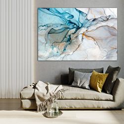 Abstract Blue Art, Modern Wall Art, Blue Canvas Print, Abstract Painting Wall Art, Living Room Decor