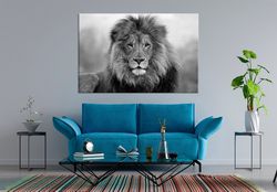 Black And White African Lion Canvas Lion King Large Wall Art Gallery Wall Set Triptych Wall Art Multi Panel Canvas House