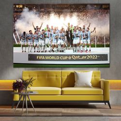 FIFA World Cup Qatar 2022 Canvas, Football Canvas, World Cup Celebration Wall Art, Argentina National Football Team, Mes