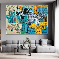 Jean-Michel Basquiat Bird Wall Art Print, The Strokes Album Cover, Jean Basquiat Canvas Print, Jean Michel Framed Canvas