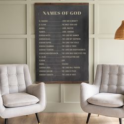 Large Scripture Sign  Names Of God Canvas Hanging  Extra Large Verse Sign  Large Scripture  Scripture Canvas Hanging  19