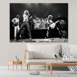 led zeppelin jimmy page robert plant canvas art print black & white 1970s music band canvas wall art and home decor, rea
