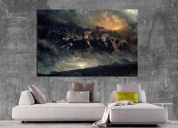 Peter Nicolai Arbo reproduction The Wild Hunt of Odin canvas wall art Norse Mythology canvas Extra large wall art
