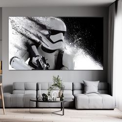 star wars stormtrooper the force awakens wall canvas art, starwars stormtrooper canvas wall decor, ready to hang
