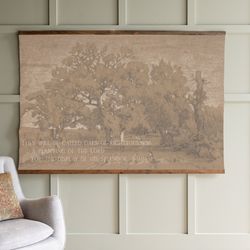vintage scripture canvas tapestry  large christian wall hanging  vintage scripture print  oaks of righteousness  christi