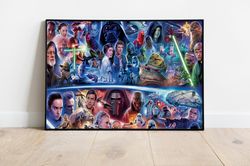Star Wars Characters Poster, Canvas Wall Art, Rolled Canvas Print, Canvas Wall Print, Movie Poster